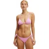 Cotton On Body Fixed Tie Side Brazilian Bikini Bottom In Hyper Violet Stripe
