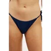 Cotton On Body Fixed Tie Side Brazilian Bikini Bottom In Ocean Water Shimmer