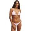 Cotton On Body Fixed Tie Side Brazilian Bikini Bottom In Pirouette Crepe