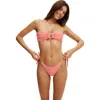 Cotton On Body Fixed Tie Side Brazilian Bikini Bottom In Shell Pink Terry Jacquard