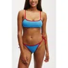 Cotton On Body Fixed Tie Side Brazilian Bikini Bottom In Tranquil Blue Rib