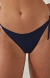 Cotton On Body Fixed Tie Side Cheeky Bikini Bottom In Midnight