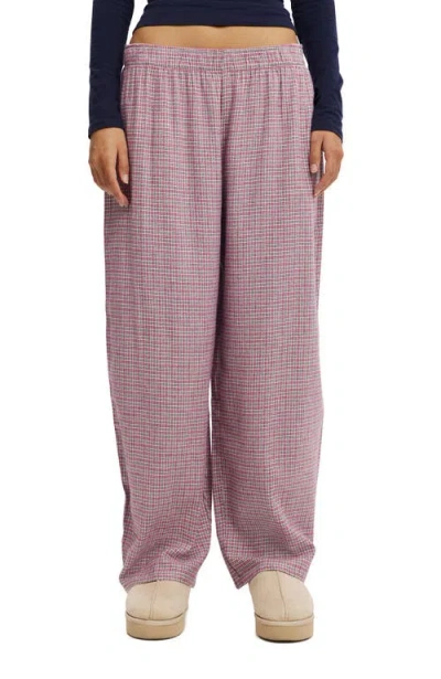 Cotton On Body Flannel Barrel Leg Pant In Pink