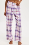 Cotton On Body Flannel Boyfriend Boxer Pant In Toni Checkchambray And Pink
