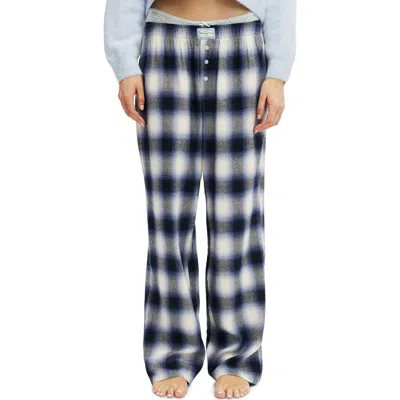 Cotton On Body Flannel Wide Leg Pant In Blue