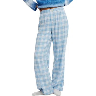 Cotton On Body Flannel Wide Leg Pant In Blue