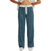 Cotton On Body Flannel Wide Leg Pant In Blue