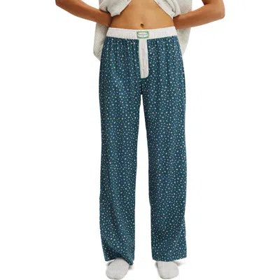 Cotton On Body Flannel Wide Leg Pant In Blue