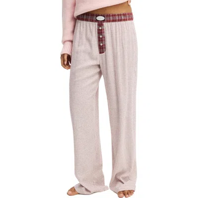 Cotton On Body Flannel Wide Leg Pant In Pink