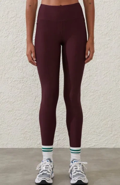 Cotton On Body Fleece Lined Full Length Tight In Dark Oak