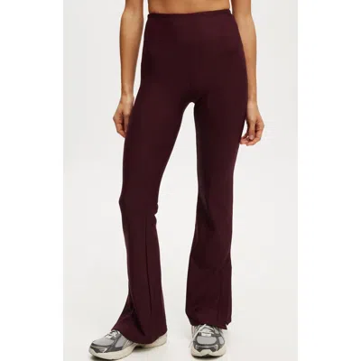 Cotton On Body Fleece Lined Split Leg Flare In Dark Oak