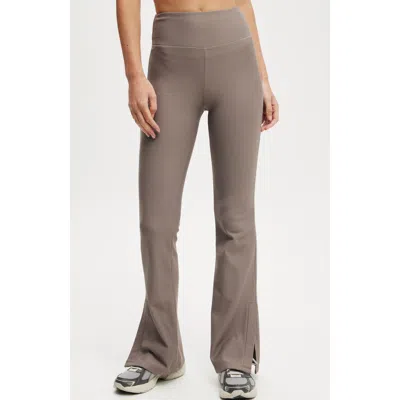 Cotton On Body Fleece Lined Split Leg Flare In Desert Grey