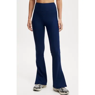 Cotton On Body Fleece Lined Split Leg Flare In Heritage Blue