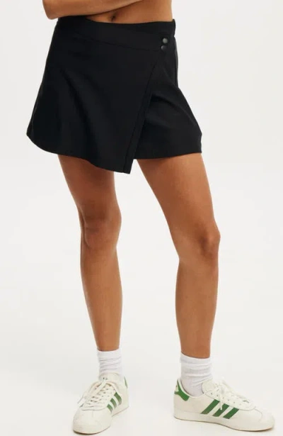 Cotton On Body Fleece Lined Wrap Skirt In Black