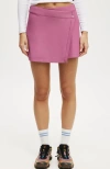 Cotton On Body Fleece Lined Wrap Skirt In Red Violet