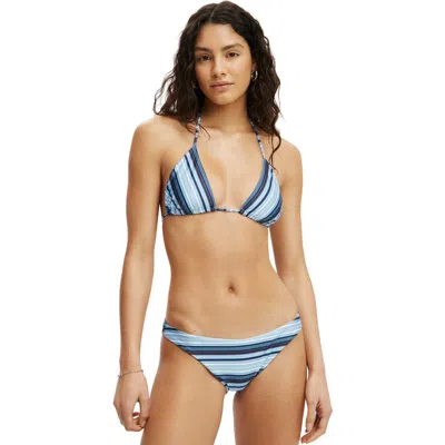 Cotton On Body Full Bikini Bottom In Boho Stripes Blue Shimmer
