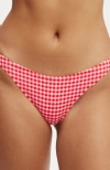 Cotton On Body Full Bikini Bottom In Pink Red Gingham
