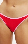 Cotton On Body Full Bikini Bottom In Scarlet Ribpink