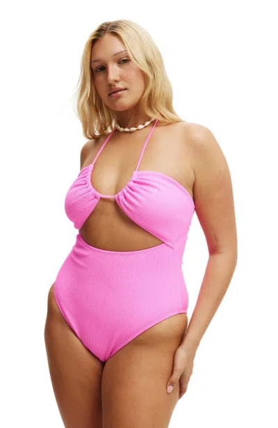 Cotton On Body Gathered Halter One Piece Brazilian