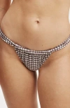Cotton On Body Gathered Thick Strap Brazilian Bikini Bottom In Brown White Gingham