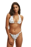 Cotton On Body Gathered Thick Strap Brazilian Bikini Bottom In Ellery Bouquet