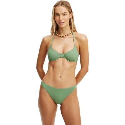 Cotton On Body Halter Balconette Bikini Top In Green