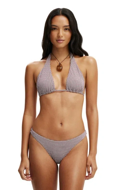 Cotton On Body High Apex Slider Triangle Bikini Top In Gray