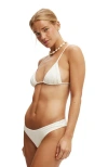 Cotton On Body Hipster Brazlian Bikini Bottom In Coconut Milk Rib