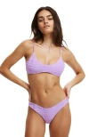 Cotton On Body Hipster Brazlian Bikini Bottom In Hyper Violet Terry Jacquard