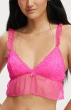 Cotton On Body Holly Lace Longline Bralette In Charming Pink
