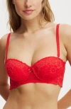 Cotton On Body Holly Lace Strapless Push Up2 Bra In Raspberry