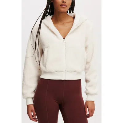Cotton On Body Hooded Soft Fleece Zip Through Jacket In Coconut Milk