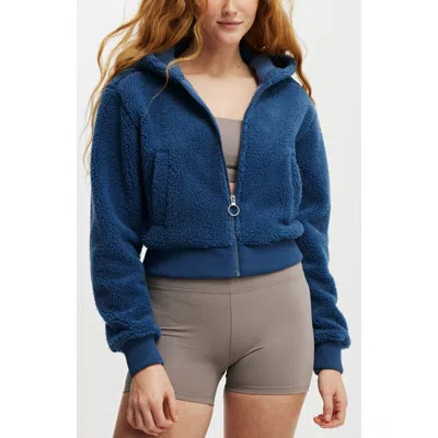 Cotton On Body Hooded Soft Fleece Zip Through Jacket In Deep Blue