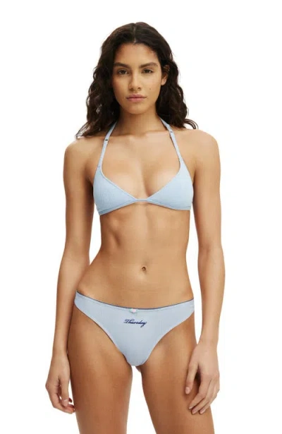 Cotton On Body Jersey Triangle Halter Bralette In Blue
