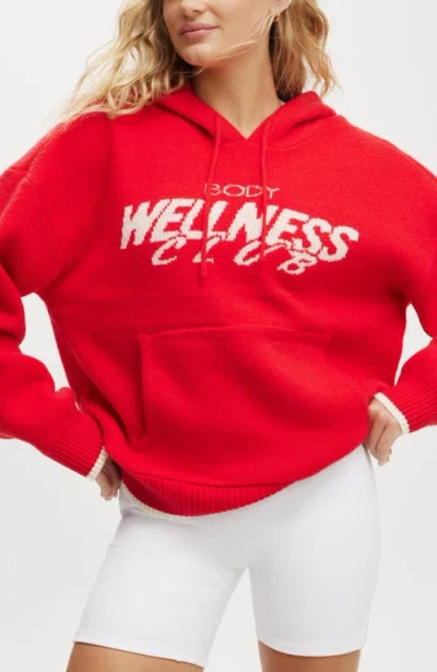 Cotton On Body Knitted Premium Hoodie In Raspberry Body Wellness Club