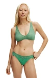 Cotton On Body Lace Deep V Bralette In Green