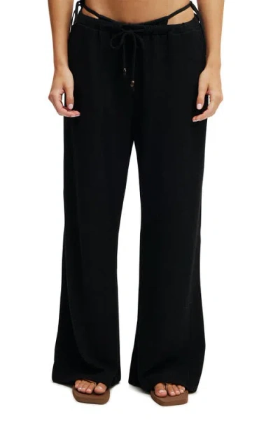 Cotton On Body Lightweight Wide Leg Beach Pant In Black