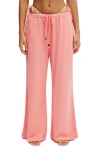 Cotton On Body Lightweight Wide Leg Beach Pant In Coral Dream