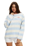 Cotton On Body Long Sleeve Graphic Crew In Surfer Breeze Stripe Badge