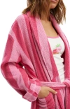 Cotton On Body Luxe Terry Robe In Pink Claudia Stripe