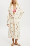 Cotton On Body Luxe Terry Robe In Sophie Strawberry