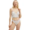Cotton On Body Margot Embroidered Mesh Longline Bralette In Blue