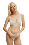 Cotton On Body Margot Embroidered Mesh Underwire Bra In Blue