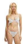 Cotton On Body Margot Embroidered Mesh Underwire Bra In Transparent