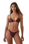 Cotton On Body Micro Slider Triangle Bikini Top In Brown