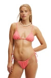 Cotton On Body Micro Slider Triangle Bikini Top In Shell Pink Terry Jacquard
