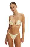 Cotton On Body Micro String Triangle Bikini Top In Yellow