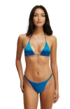 Cotton On Body Micro String Triangle Bikini Top In Blue