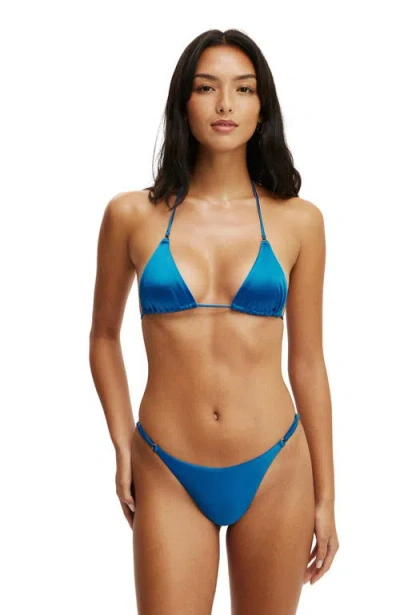 Cotton On Body Micro String Triangle Bikini Top In Blue