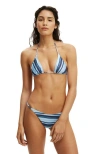 Cotton On Body Micro String Triangle Bikini Top In Blue